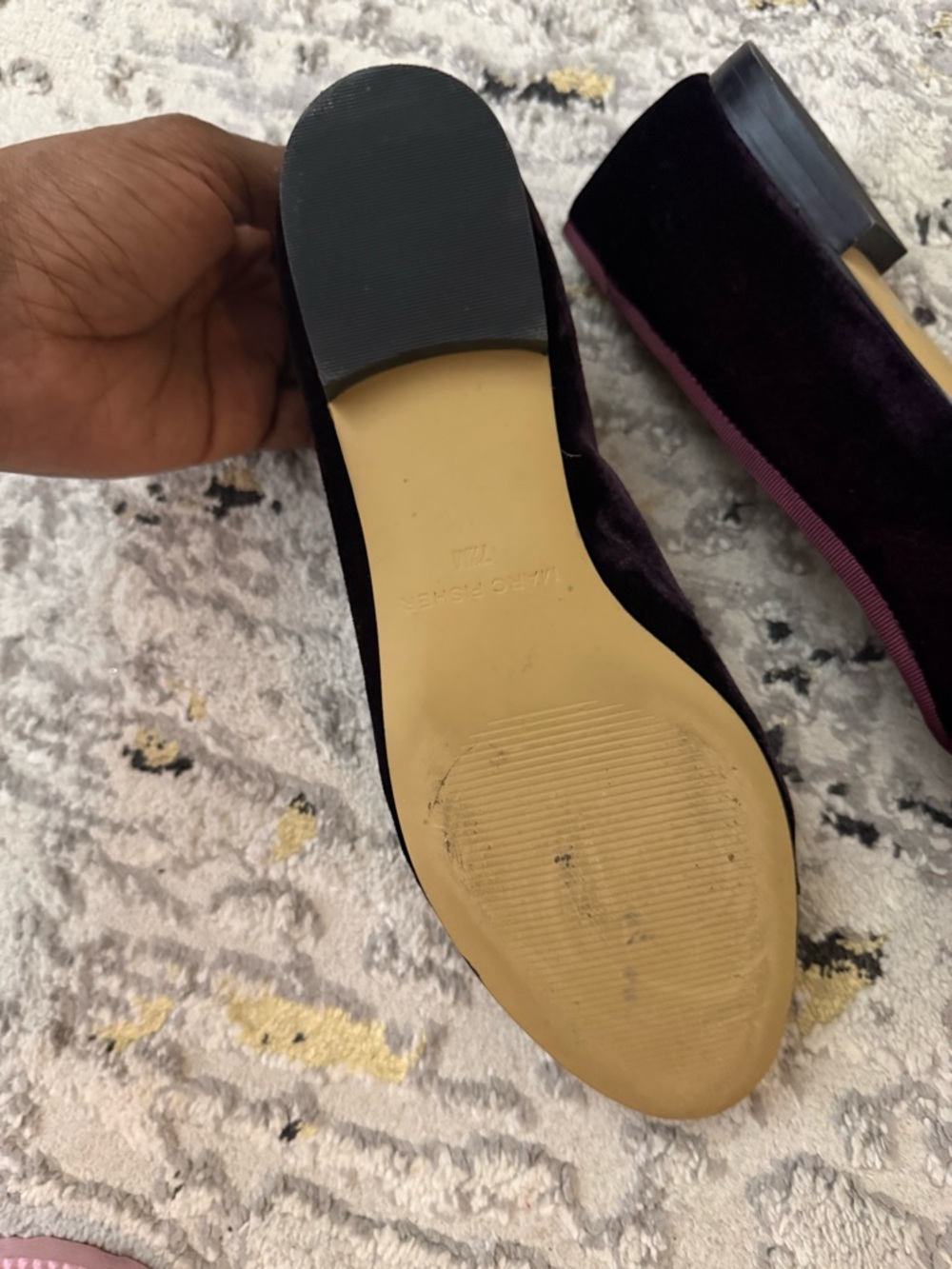Marc Fisher Velvet Ballet Flats in Deep Plum - Picture 5 of 5